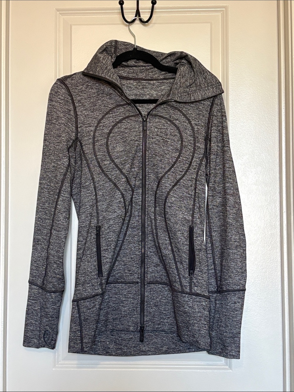 lululemon athletica Gray Hooded Zip-Up Utility Jacket